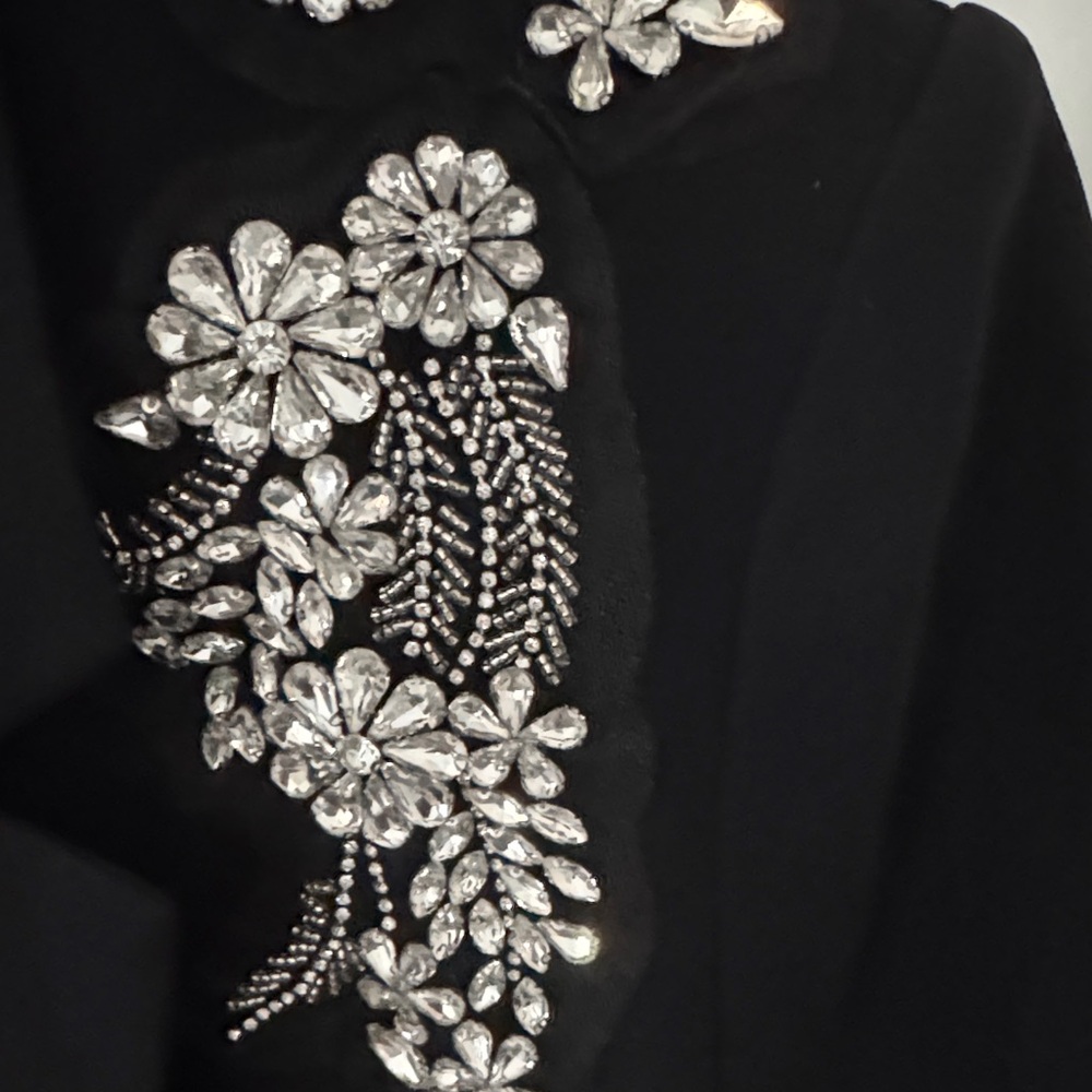 Cinq à Sept Black Blazer with Silver Embellishments - Picture 3 of 4